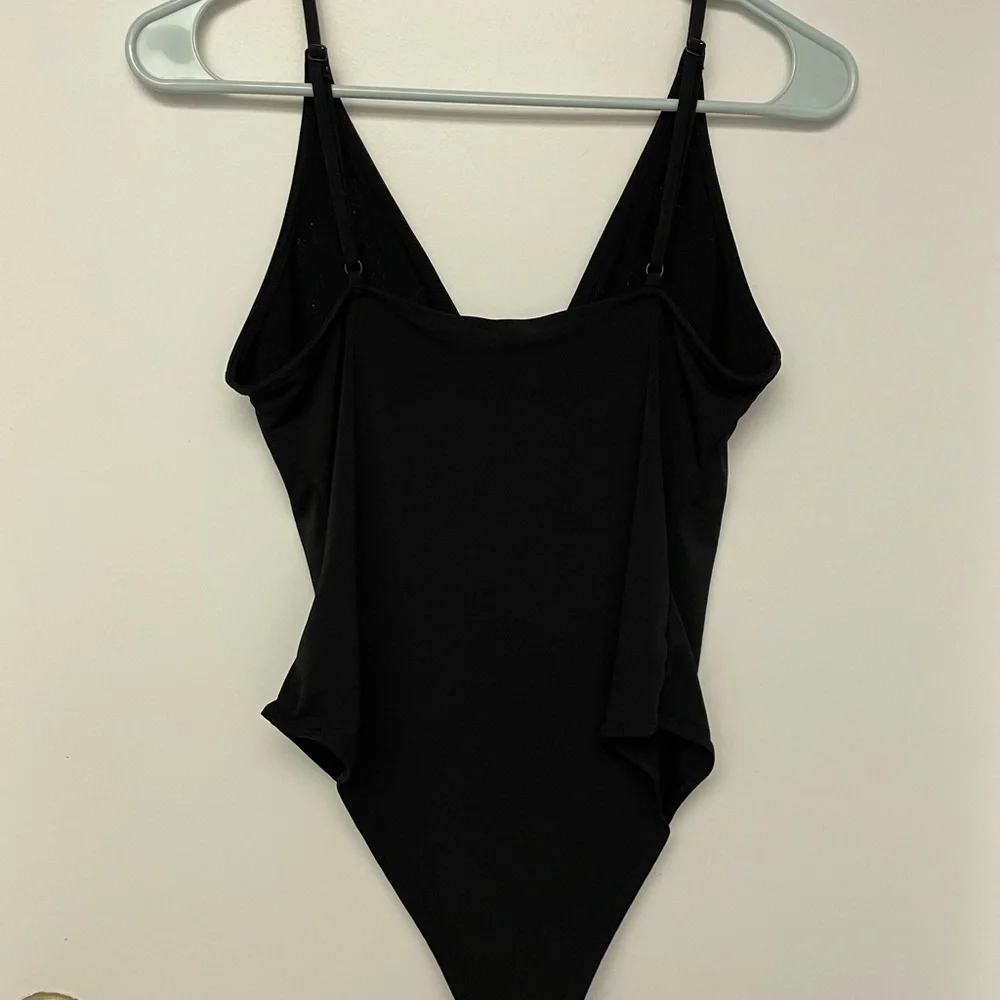 Black Body Suit with Embroidery Roses - Picture 2 of 4